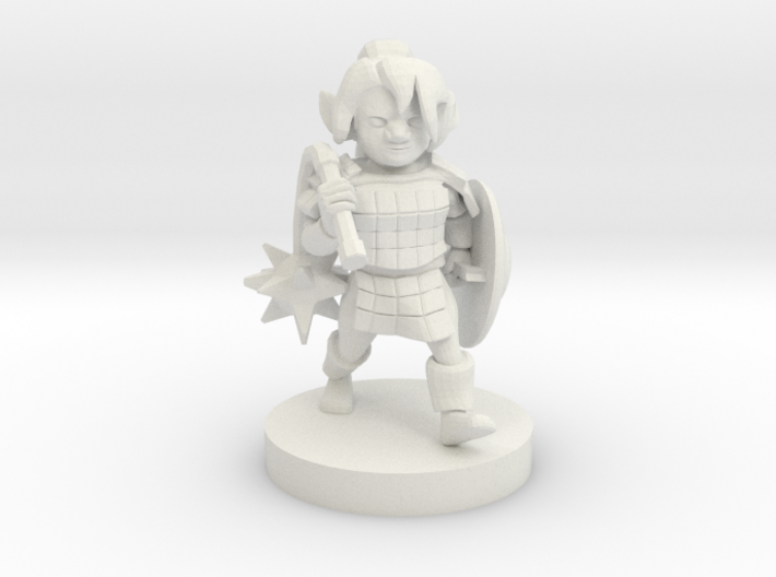 Gnome Female Paladin with Flail 3d printed