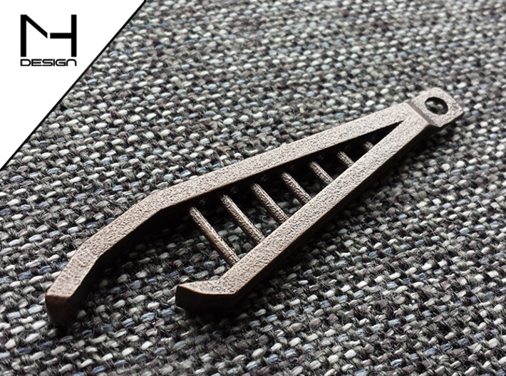 Industrial Bottle Opener 3d printed Polished Bronze Steel