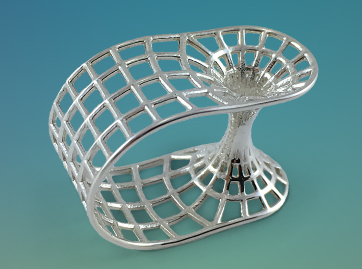 Wormhole Ring 3d printed Featured Image in Premium Silver