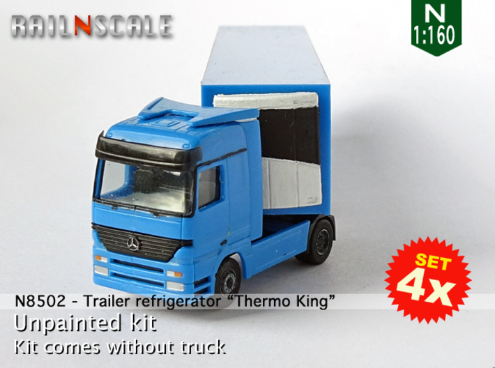 SET 4x Trailer refrigerator &quot;Thermo King&quot; (N 1:160 3d printed