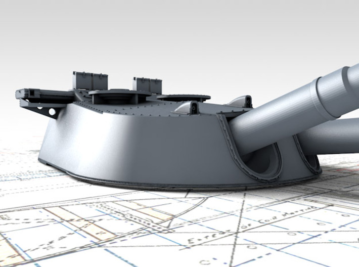 1/600 MKI* HMS Repulse Guns 1941 3d printed 3d render showing Y Turret detail