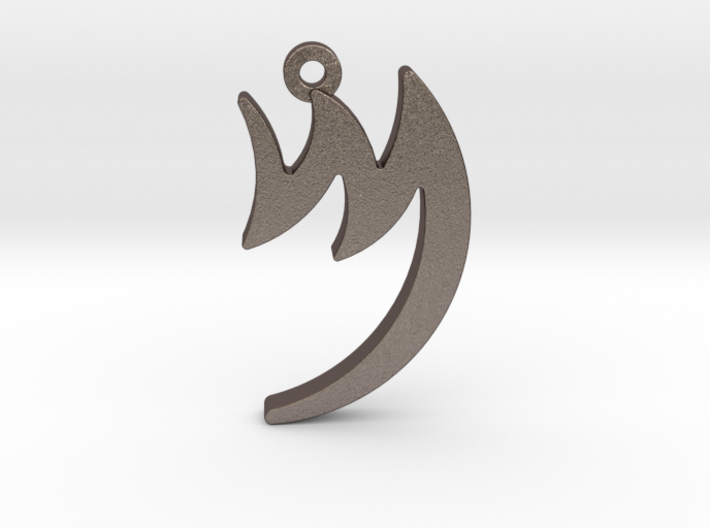 Letter MEM - Paleo Hebrew - with Chain Loop 3d printed