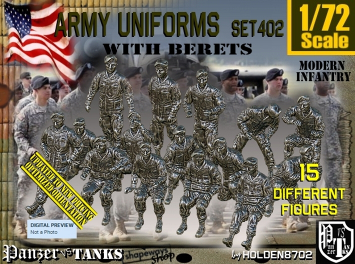 1/72 Modern Uniforms Berets Set402 3d printed