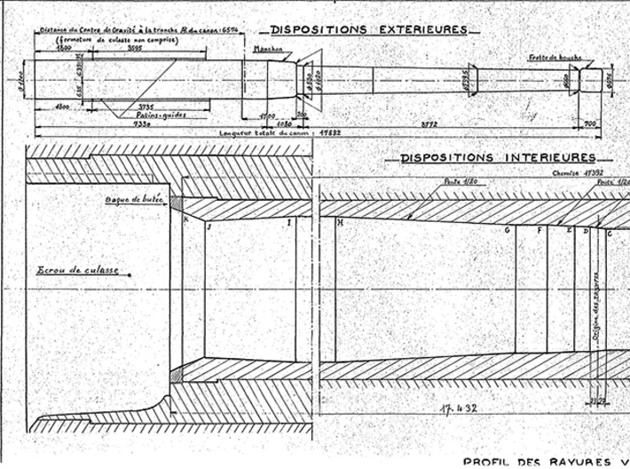 1/700 Richelieu 380 mm/45 (14.96") Guns 1943 3d printed Builders Plans