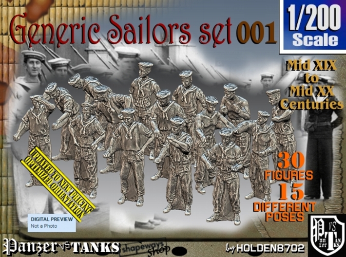 1/200 Generic Sailors Set001 3d printed