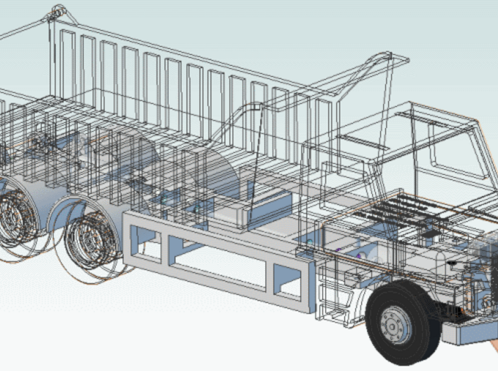 HO: Scania chassis (Work in progress) 3d printed lorry chassis