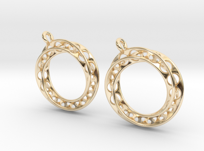 Möbius chain earrings 3d printed