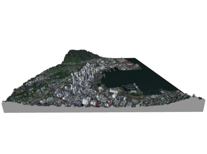 Colored Map of Downtown Wellington, New Zealand  3d printed 