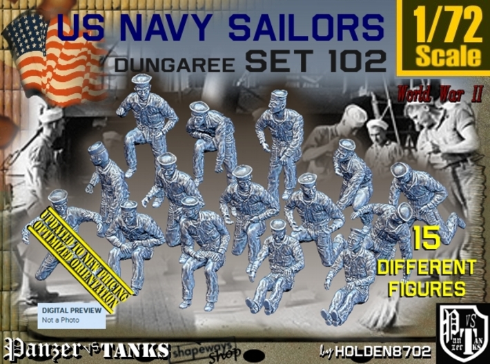 1/72 USN Dungaree Set102 3d printed
