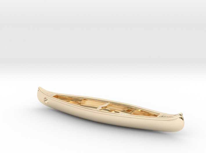 Silver-Canoe with your Text / Name 3d printed