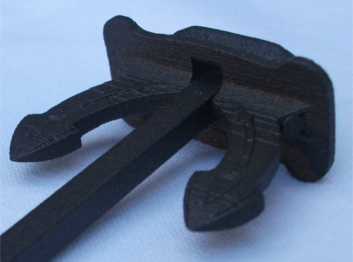 Titanic Anchor Keychain 3d printed Detail of the anchorhead