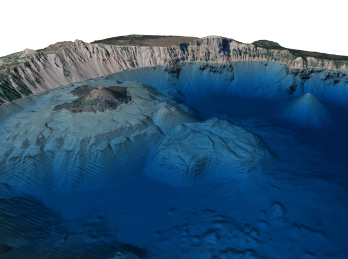 Crater Lake Bathymetry Map 3d printed 