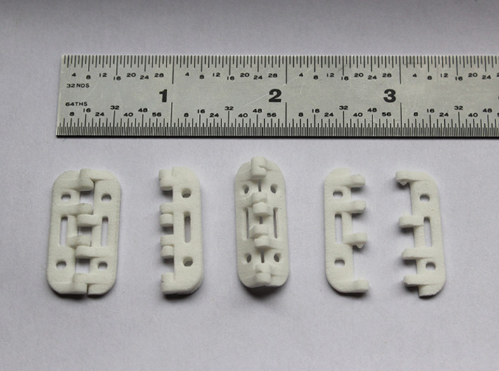 Snap Together 27mm x 15mm Micro Hinge 3d printed 1.Assembled Flat - 2.Closed - 3.Open - 4.Seperated