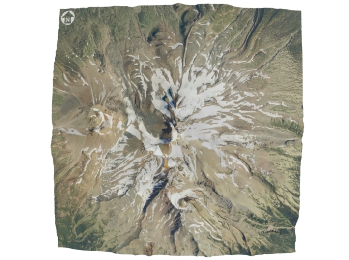 Mount Shasta Map: 9"x9" 3d printed 
