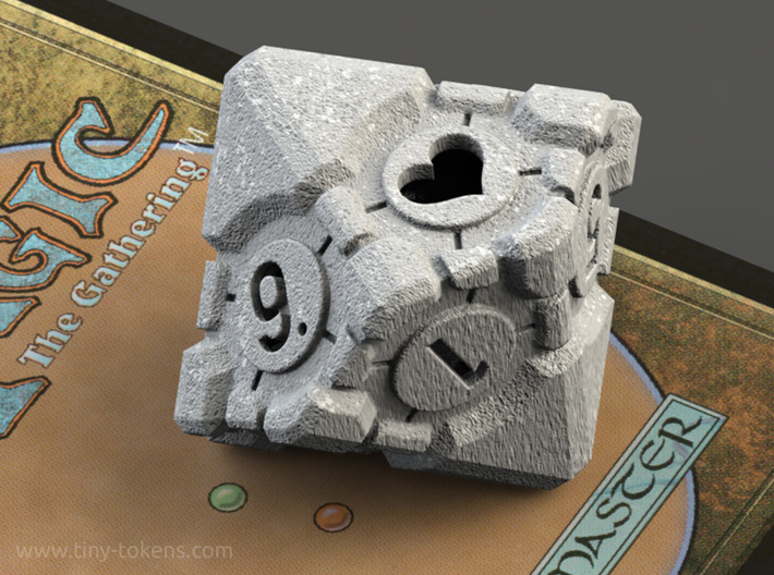 Spindown Companion Cube D10 - Portal Dice 3d printed