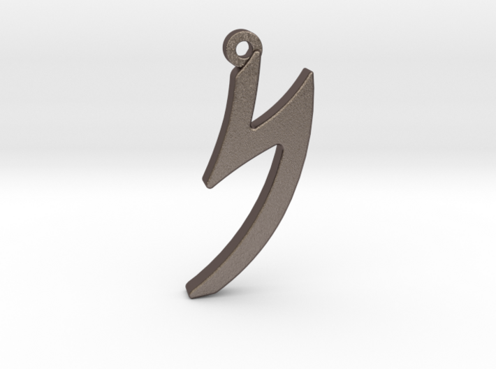 Letter NUN - Paleo Hebrew - with Chain Loop 3d printed