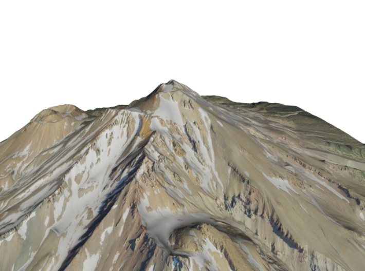 Mount Shasta Map: 6"x6" 3d printed 