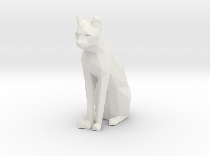 Sitting cat low poly 3d printed