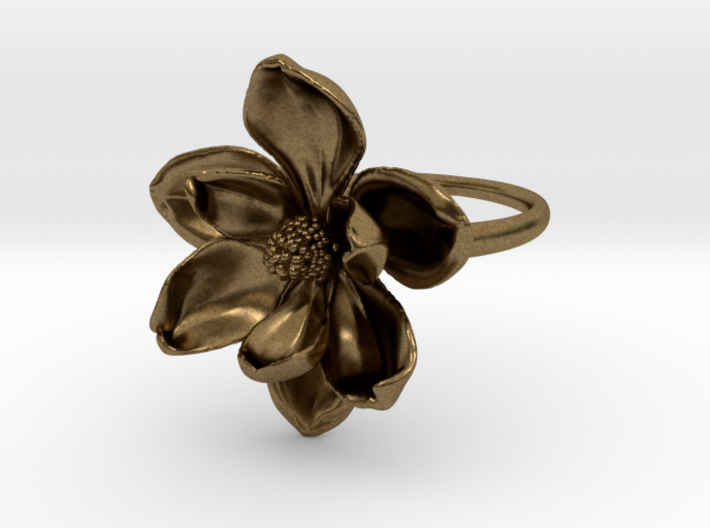 Magnolia Ring 3d printed