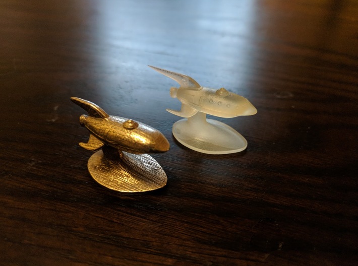 Merchant of Venus Game Piece: Futurama Old Bessie 3d printed Stainless Steel and Frosted Extreme Detail