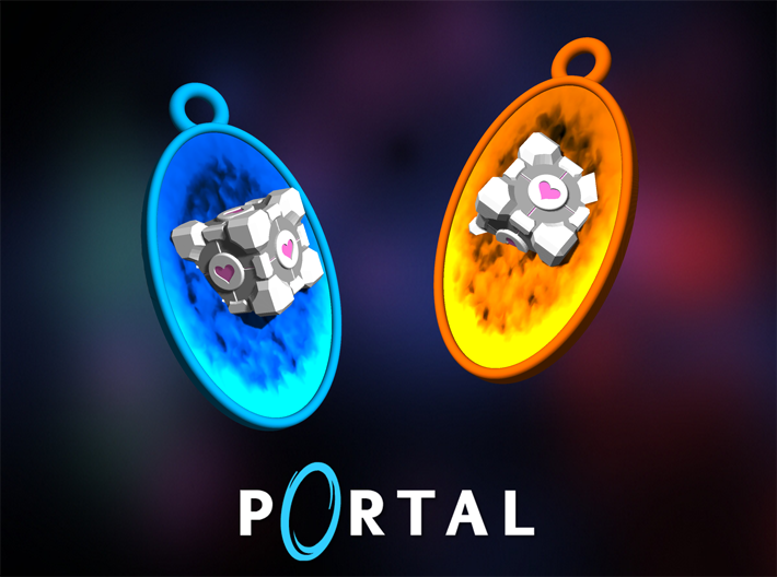 Portal ® Companion Cube through mini Portals 3d printed