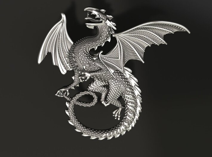 Whitby wyrm dragon pendant 3d printed the-whitby-wyrm dragon