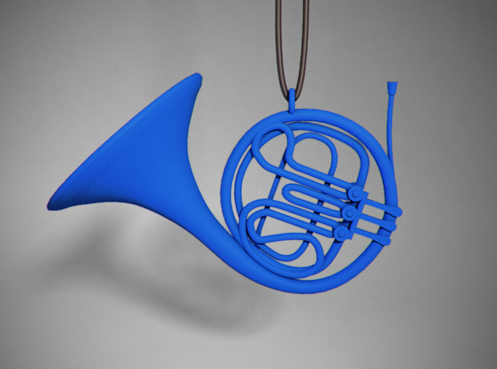 Blue French Horn Pendant 3d printed 3d render