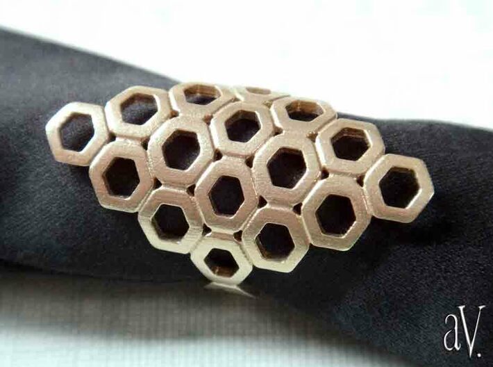 Bee Square 6T Ring 3d printed