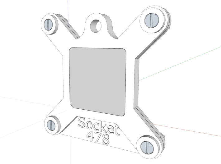 Socket 478 CPU Bauble Single 3d printed The assembly, as viewed in Sketchup.