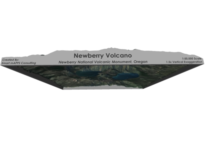 Newberry Volcano Map, Oregon: 8"x10" 3d printed 