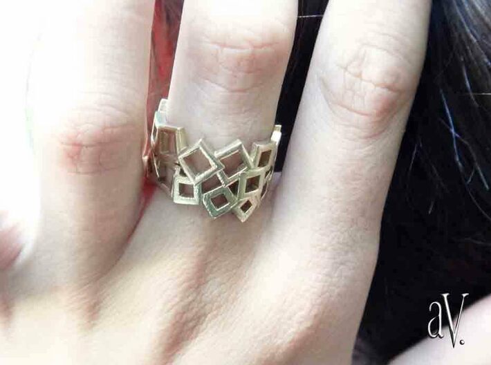Scatter Squares Ring 3d printed 