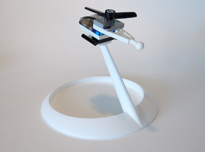 bX FlightStand (2x2) 3d printed White Strong & Flexible Polished (Lego pieces not included)