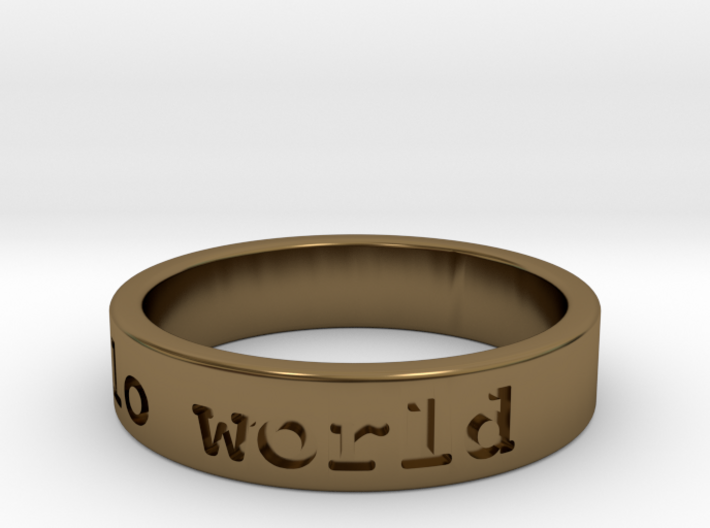 Hello World Ring 3d printed