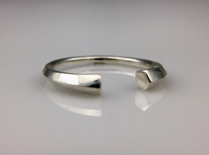 Open Pentagon Ring 3d printed Photo of 3D printed product in Polished Silver