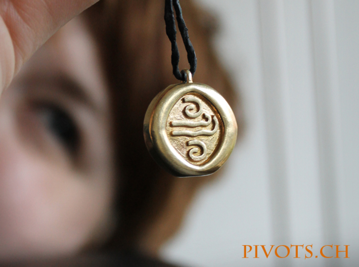 4 Elements - Air Pendant 3d printed Raw Brass