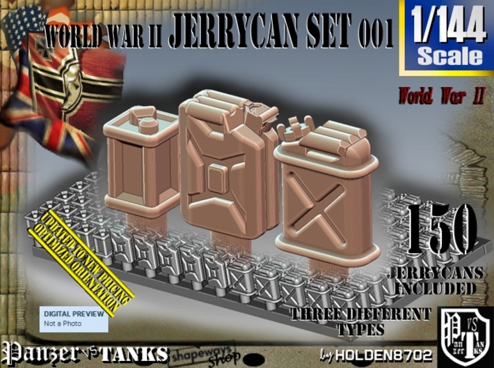 1/144 World War II Jerrycans Set001 3d printed