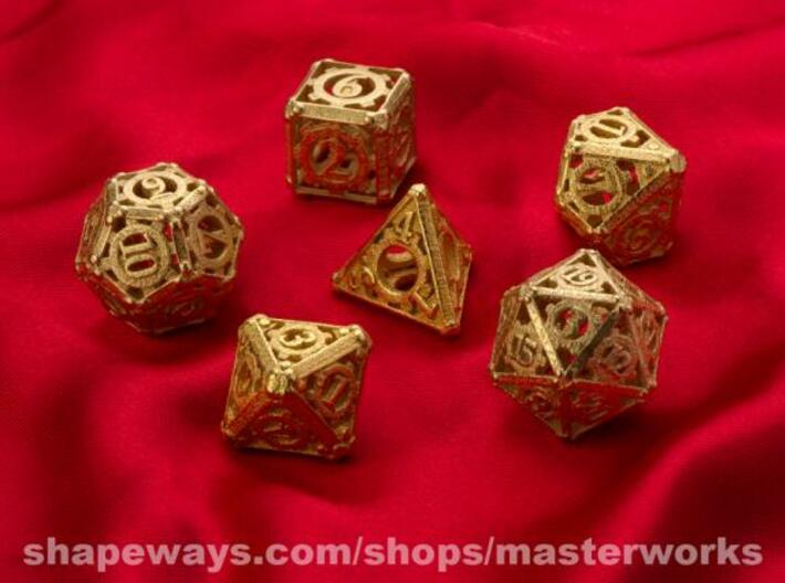 Steampunk Dice Set noD00 3d printed Gold Plated Glossy