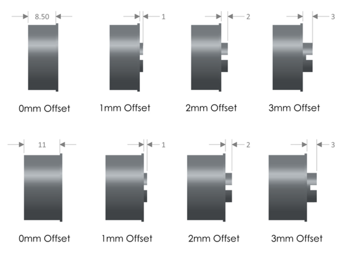 Split-6 Front 20mm Mini-Z Wheel 3d printed Size Chart