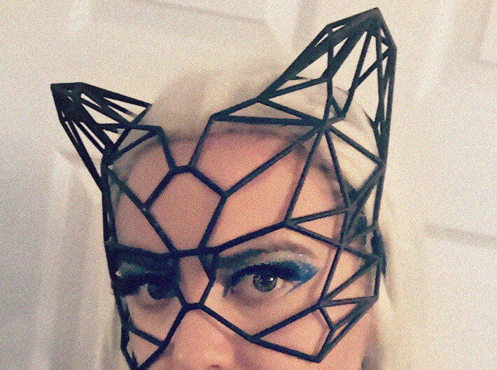 Feline Masquerade Mask 3d printed 