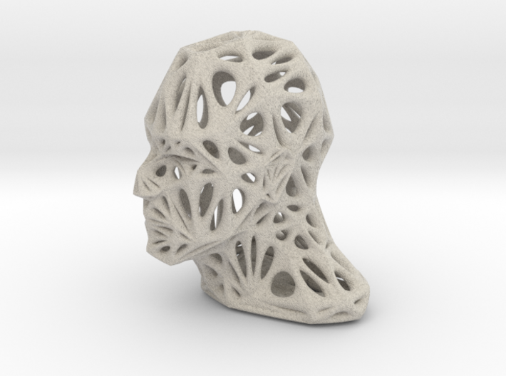 Male Voronoi Head (Sandstone) 3d printed Male Voronoi Head (Sandstone)