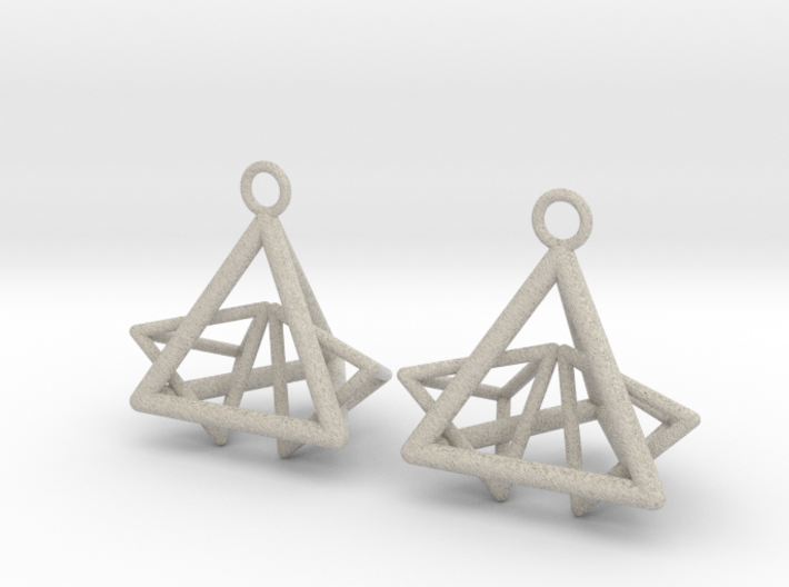 Pyramid triangle earrings type 12 3d printed