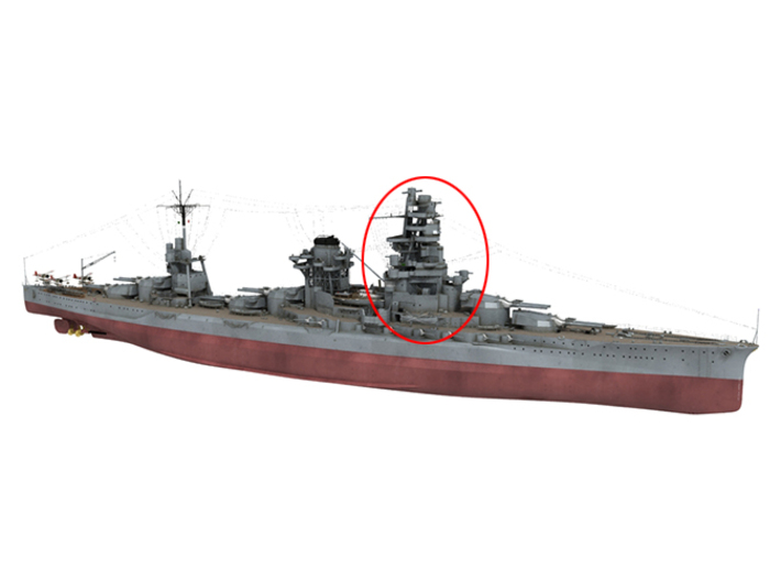1/600 IJN Ise-Hyuga Bow Superstructure 3d printed 