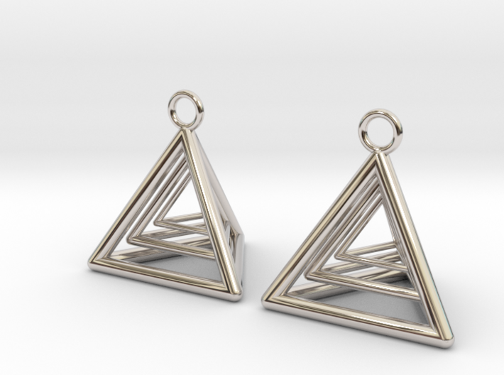 Pyramid triangle earrings type 9 3d printed
