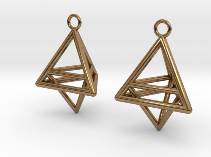 Pyramid triangle earrings type 10 3d printed