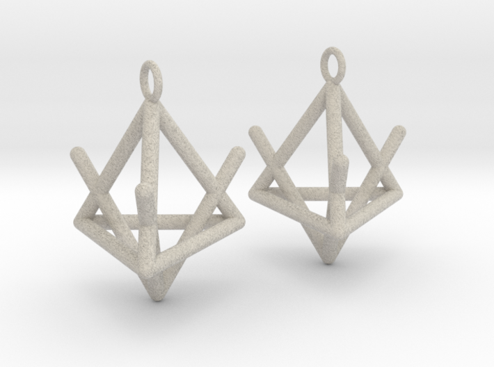 Pyramid triangle earrings type 2 3d printed