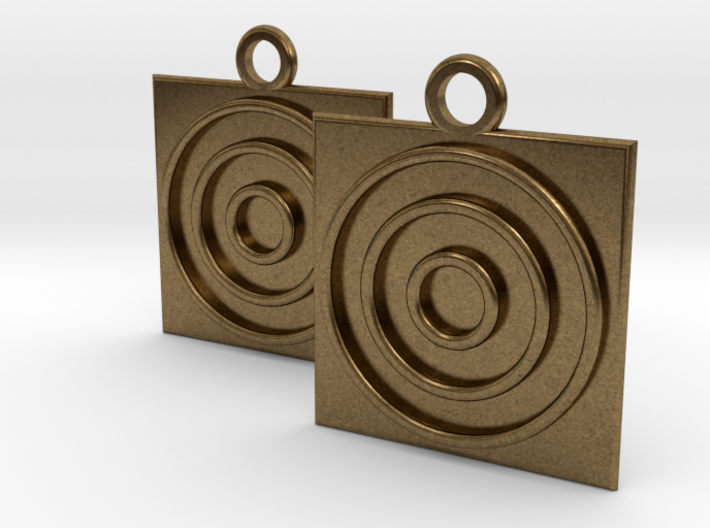 square circle earrings 3d printed