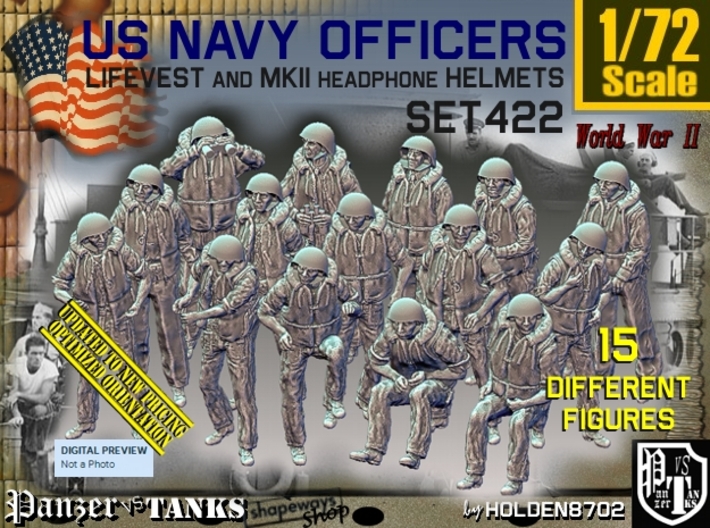 1/72 USN Officers Kapok Set422 3d printed