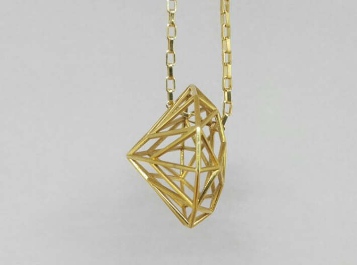 Diamond pendant 3d printed 