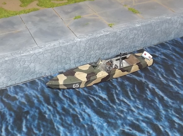 1/72nd (20mm) WW2 Russian (Soviet) motor boat body 3d printed Assembled with the "PG-117 small parts".