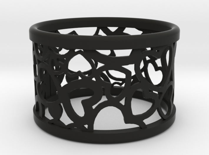  A large napkin ring with Hearts  3d printed 